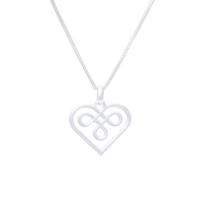 Artisan Crafted Sterling Silver Heart Necklace from Thailand