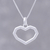 Sterling silver pendant necklace, 'Geometric Heart' - Geometric Heart Sterling Silver Pendant Necklace