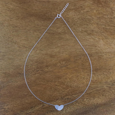 Sterling silver pendant necklace, 'Love Ovals' - Oval Sterling Silver Pendant Necklace from Thailand