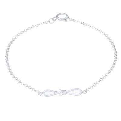 Sterling Silver Infinity Pendant Bracelet from Thailand