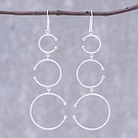 Sterling silver dangle earrings, 'Bubble Trio'