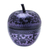 Mango wood decorative jar, 'Apple Delicacy in Purple' - Floral Engraved Mango Wood Apple Decorative Jar in Purple (image 2a) thumbail