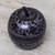 Mango wood decorative jar, 'Apple Delicacy in Purple' - Floral Engraved Mango Wood Apple Decorative Jar in Purple (image 2b) thumbail