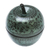 Mango wood decorative jar, 'Apple Delicacy in Green' - Floral Engraved Mango Wood Apple Decorative Jar in Green (image 2c) thumbail