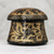 Mango wood decorative box, 'Floral Mushroom in Gold' - Lacquerware Mango Wood Decorative Box in Gold from Thailand thumbail