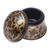 Mango wood decorative box, 'Floral Mushroom in Gold' - Lacquerware Mango Wood Decorative Box in Gold from Thailand (image 2d) thumbail