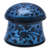 Deko-Box aus Mangoholz, „Floral Mushroom in Blue“ – Lackware Deko-Box aus Mangoholz in Blau aus Thailand