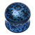 Mango wood decorative box, 'Floral Mushroom in Blue' - Lacquerware Mango Wood Decorative Box in Blue from Thailand (image 2d) thumbail