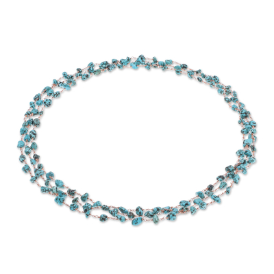 Magnesite long link necklace, 'Sky Magnificence' - Magnesite Link Necklace from Thailand
