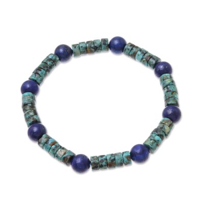 Lapis Lazuli Beaded Stretch Bracelet