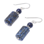 Lapis lazuli dangle earrings, 'Blue Marvel' - Lapis Lazuli Dangle Earrings from Thailand