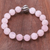 Rose quartz beaded stretch bracelet, 'Pink Marvel' - Rose Quartz Beaded Stretch Bracelet from Thailand (image 2) thumbail