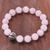 Rose quartz beaded stretch bracelet, 'Pink Marvel' - Rose Quartz Beaded Stretch Bracelet from Thailand