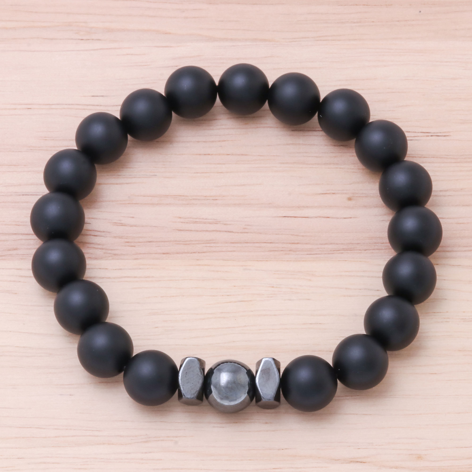 4mm Black Onyx Bead Bracelet Black Onyx / 8