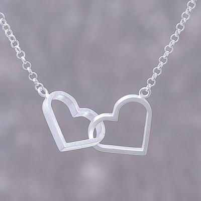 Sterling silver pendant necklace, 'Heart Promise' - Sterling Silver Heart Pendant Necklace from Thailand