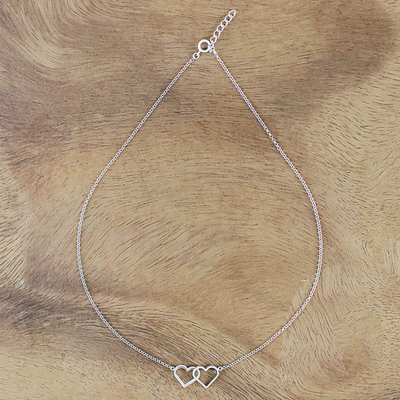 Sterling silver pendant necklace, 'Heart Promise' - Sterling Silver Heart Pendant Necklace from Thailand