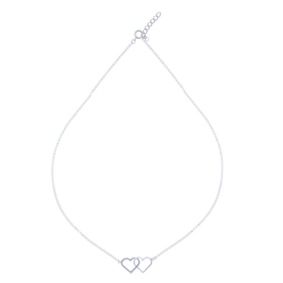 Collar colgante de plata esterlina - Collar con colgante de corazón de plata esterlina de Tailandia