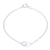 Pulsera con colgante de dos círculos en plata de primera ley - Brazalete de plata esterlina con motivo de dos círculos de Tailandia