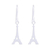Sterling silver dangle earrings, 'Eiffel Tower' - Sterling Silver Eiffel Tower Dangle Earrings from Thailand (image 2a) thumbail