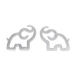 Sterling silver stud earrings, 'Elephant Trumpet' - Sterling Silver Elephant Stud Earrings from Thailand