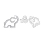 Sterling silver stud earrings, 'Elephant Trumpet' - Sterling Silver Elephant Stud Earrings from Thailand