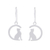Sterling silver dangle earrings, 'Long-Tailed Cat' - Sterling Silver Cat Dangle Earrings from Thailand thumbail