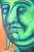 'Peaceful Jade' - Signed Expressionist Painting of Buddha in Green thumbail