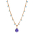 Gold plated iolite and apatite pendant necklace, 'Sea Change' - 18k Gold Plated Iolite and Apatite Pendant Necklace (image 2a) thumbail