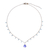 Gold plated iolite and apatite pendant necklace, 'Sea Change' - 18k Gold Plated Iolite and Apatite Pendant Necklace (image 2d) thumbail
