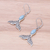 Larimar dangle earrings, 'Whale Elegance' - Natural Larimar Dangle Earrings from Thailand