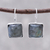 Rhodium plated labradorite drop earrings, 'Gleaming Squares' - Rhodium Plated Labradorite Drop Earrings from Thailand thumbail