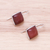 Rhodium plated carnelian drop earrings, 'Gleaming Squares' - Rhodium Plated Carnelian Drop Earrings from Thailand