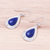Rhodium plated lapis lazuli dangle earrings, 'Precious Beauty' - Rhodium Plated Lapis Lazuli Teardrop Dangle Earrings (image 2b) thumbail