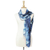 Tie-dyed silk scarf, 'Moving Skies' - Hand Woven 100% Silk Tie Dye Scarf in Blue from Thailand (image 2a) thumbail