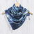Tie-dyed silk scarf, 'Moving Skies' - Hand Woven 100% Silk Tie Dye Scarf in Blue from Thailand