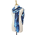 Tie-dyed silk scarf, 'Moving Skies' - Hand Woven 100% Silk Tie Dye Scarf in Blue from Thailand (image 2c) thumbail
