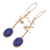 Gold plated lapis lazuli dangle earrings, 'Bird on a Branch' - Nature-Themed Gold Plated Lapis Lazuli Dangle Earrings (image 2c) thumbail