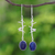 Lapis lazuli dangle earrings, 'Bird on a Branch' - Nature-Themed Lapis Lazuli Dangle Earrings from Thailand