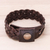 Men's leather braided wristband bracelet, 'Love Weave in Espresso' - Men's Leather Braided Wristband Bracelet in Espresso (image 2b) thumbail