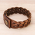 Men's leather braided wristband bracelet, 'Love Weave in Sepia' - Men's Leather Braided Wristband Bracelet in Sepia (image 2c) thumbail