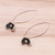 Silver dangle earrings, 'Karen Swirl' - Spiral Motif Karen Silver Dangle Earrings from Thailand (image 2b) thumbail