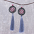 Cotton dangle earrings, 'Hill Tribe Carnival' - Hand-Embroidered Dangle Earrings from Thailand