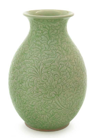 Celadon Ceramic Vase from Thailand