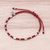 Silver beaded bracelet, 'Inner Heart in Red' - Karen Silver Beaded Heart Bracelet in Red from Thailand (image 2b) thumbail
