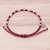 Silver beaded bracelet, 'Inner Heart in Red' - Karen Silver Beaded Heart Bracelet in Red from Thailand (image 2c) thumbail