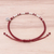 Silver beaded bracelet, 'Bohemian Life in Red' - Karen Silver Beaded Bracelet in Red Crafted in Thailand (image 2d) thumbail