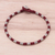 Silver beaded bracelet, 'Storytelling Knots in Red' - Karen Silver Beaded Bracelet in Red from Thailand thumbail