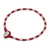 Silver beaded bracelet, 'Storytelling Knots in Red' - Karen Silver Beaded Bracelet in Red from Thailand (image 2f) thumbail