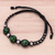 Agate beaded macrame bracelet, 'Uplifting Hill Tribe' - Green Agate Beaded Macrame Bracelet from Thailand (image 2b) thumbail