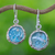 Roman glass dangle earrings, 'Roman Mirrors' - Handcrafted Roman Glass Dangle Earrings from Thailand (image 2) thumbail